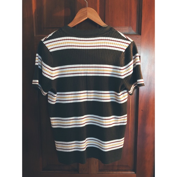 Striped Ribbed Sweater Top - Picture 2 of 4